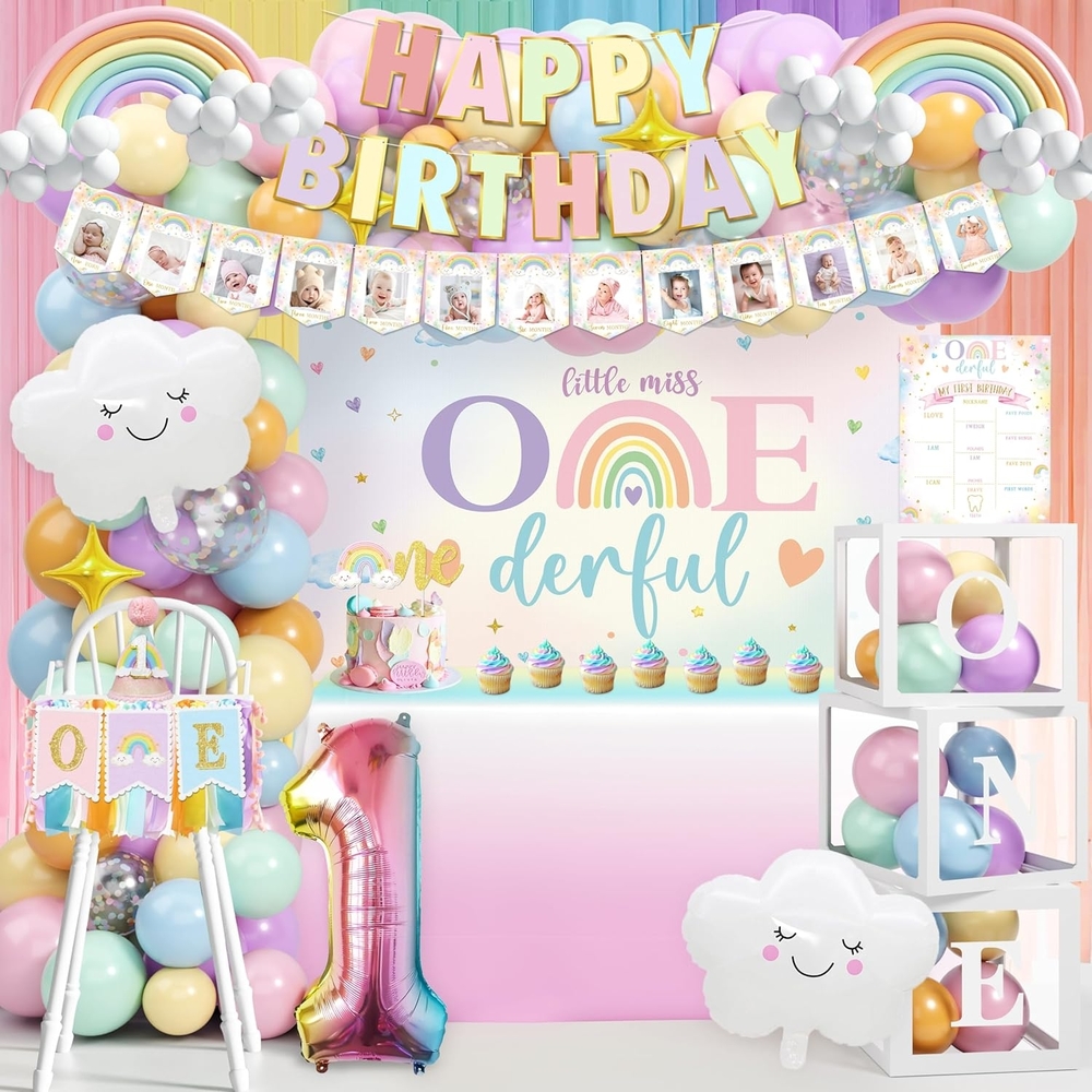 Colorful Birthday Party Decoration Set For First Birthday - Picture 1 of 6